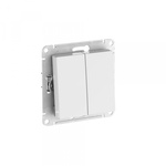 Выключатель двухклавишный схема 5 10АХ ATLASDESIGN механизм БЕЛЫЙ быстрозажимные клеммы