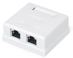 Розетка компьютерная RJ-45, категория 5e, экранированная, двойная, внешняя, Dual IDC, цвет белый WRLine