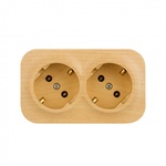 Розеточный блок с предварительным подключением 2 x с заземлением без шторок - 16 A - 250 В~ - Quteo IP 20 - ДЕРЕВО