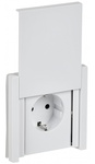 Розетка с заземляющими контактами со шторкой с крышкой винтовое крепление 16А IP44 FORTE&PIANO БЕЛЫЙ FP221 IEK
