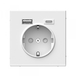 Розетка 16А с 2 USB A+C 5В/2,4А/3,0А 2х5В/1,5А ARTGALLERY механизм БЕЛЫЙ