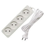 Удлинитель бытовой 4 гнезда 3м без заземления ШВВП2х0,75 6А 1300Вт белый Союз (Универсал) 481S-0403