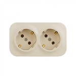 Розетка Legrand Quteo 2-местная для открытой установки цвет бежевый