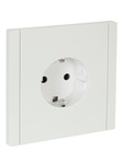 Розетка с заземляющими контактами с защитной шторкой безвинтовое крепление 16А FORTE&PIANO БЕЛЫЙ FP213 IEK