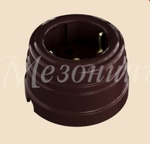 МезонинЪ Усадьба Пластик Коричневый Розетка 2-пол. с заземляющими контактами GE30301-04