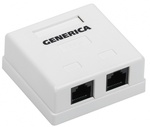Розетка компьютерная 2x8P-8C RJ-45 CAT5e UTP 2 порта GENERICA