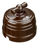 МезонинЪ Усадьба Пластик Коричневый Выключатель поворотный на 4 положения (2-клавишный) GE30401-04