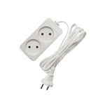 Удлинитель бытовой 2 гнезда 1,5м без заземления ШВВП2х0,75 6А 1300Вт белый Союз (Универсал) 481S-0201