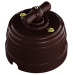 МезонинЪ Усадьба Пластик Коричневый Выключатель поворотный на 2 положения, для включателей из 2-мест. (1-клавишный проходной), GE30404-04