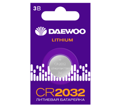 Батарейка "таблетка" Daewoo CR2032 2021 BL-1