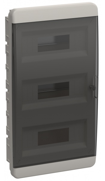 TEKFOR Корпус пласт. ЩРВ-П-36 IP41 черн. прозр. дверь IEK