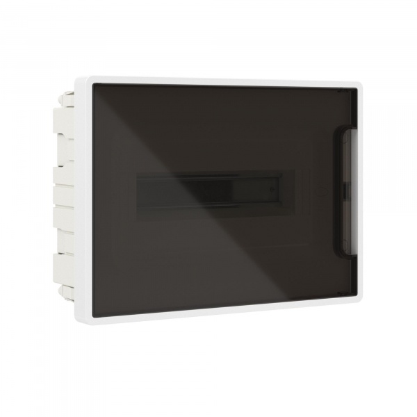 Щиток 12 мод встраиваемый FRAME, белый, с тонированной дверцей, с 2  шинами PEN на 6 и 8 отв. (кратно 1)