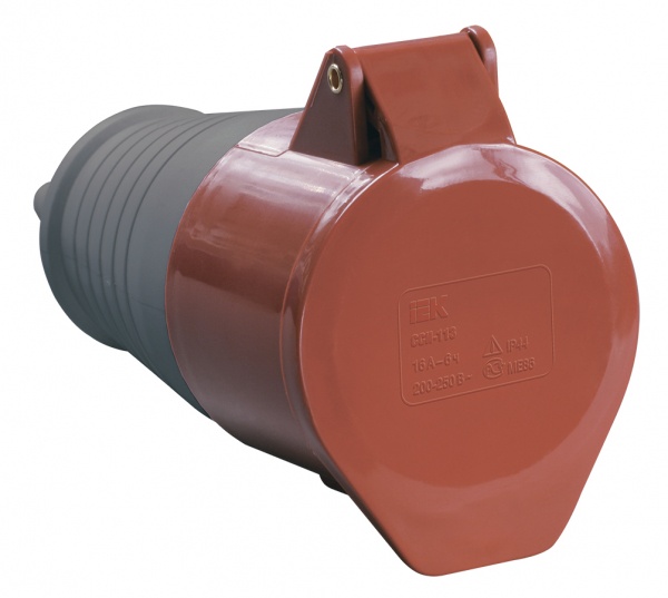 Розетка IEK 214 3Р+PЕ 16А 380В IP44 переносная