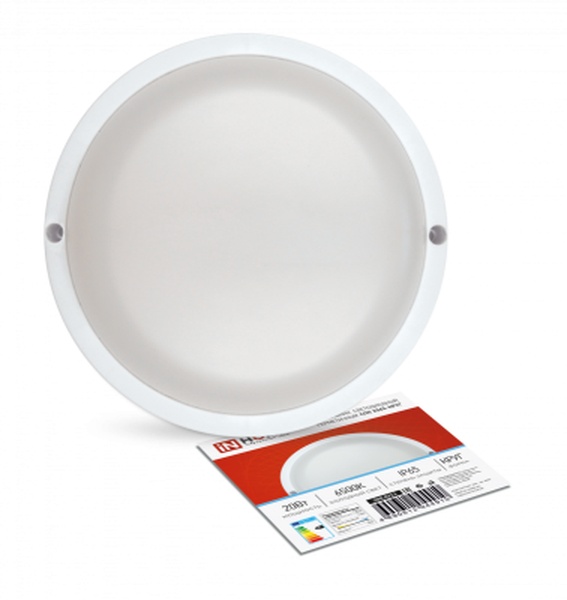 IN HOME  20Вт   круг  6500К  1800Лм   белый  IP65 155мм  / СПП-КРУГ 2065