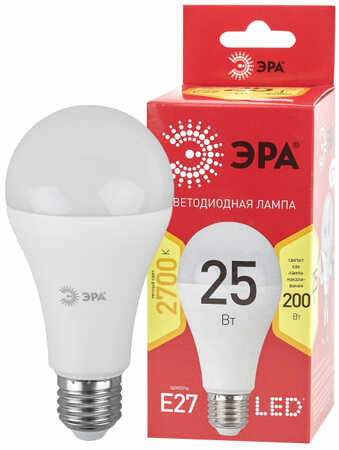 LED A65-25W-827-E27 R ЭРА (диод, груша, 25Вт, тепл, E27) (10/100/1200)