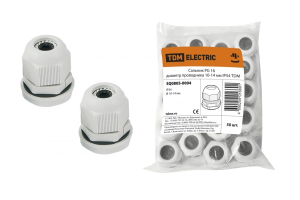 Сальник PG 16 d10-14мм IP54 TDM