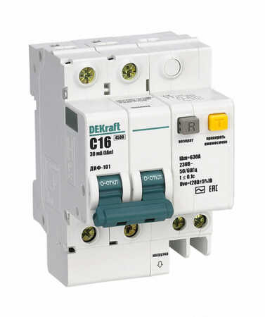 АВДТ со встр. защ. от сверхтоков 2P 16A 30мА AC C + OV ДИФ-101 Schneider Electric 15148DEK