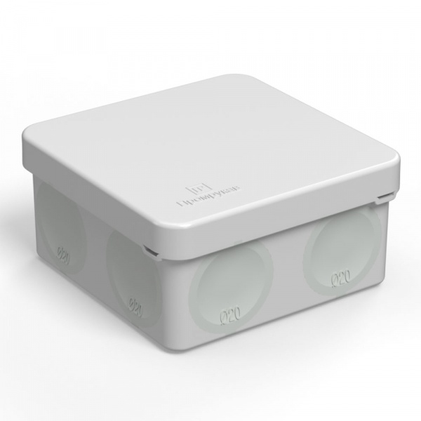 Коробка распределительная 60-0210 для прямого монтажа двухкомпонентная безгалогенная (HF) 80х80х40 (132шт/кор) Промрукав