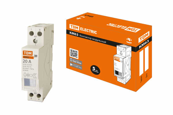 Контактор модульный  20А 230В 2НО AC КМ63/2-20 SQ0213-0001 TDM
