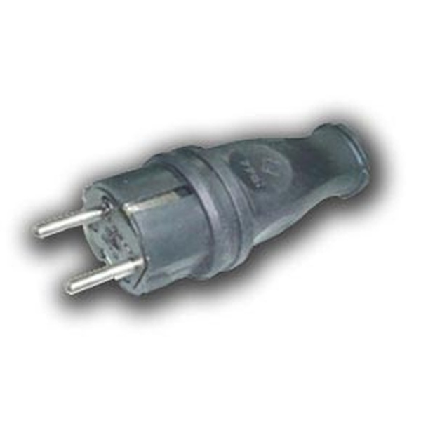 Вилка с заземлением Каучук 16А IP44 Черная Schuko LEZARD 106-0400-0105/105