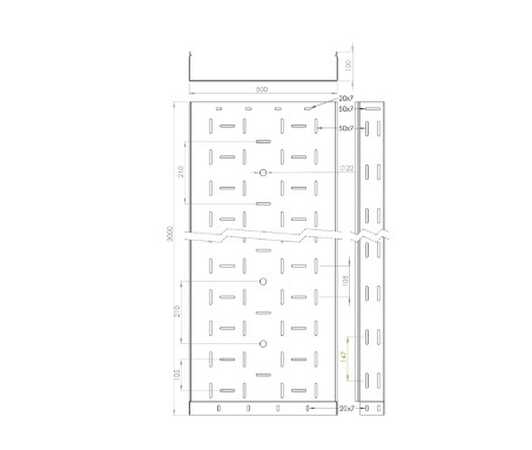Лоток перфорированный ЛП(1.0) 500Х100Х3000 ЗКМК 001208 (кратно 3)