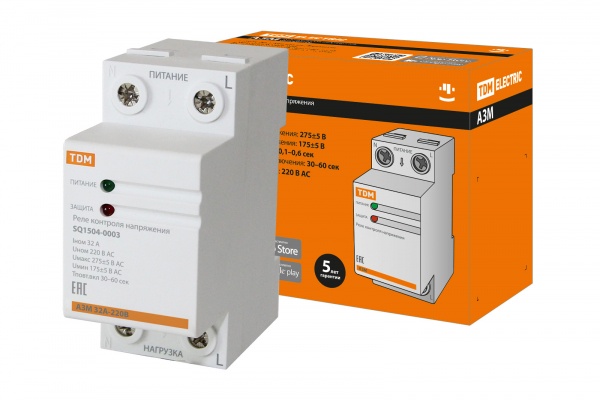 Блок защиты по напряжению TDM 1-фазный серии АЗМ 32А-220В