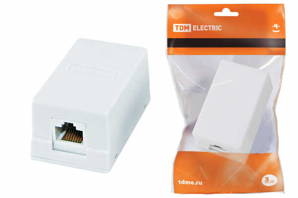 Розетка компьютерная 1x8P-8C RJ-45 CAT5e TDM