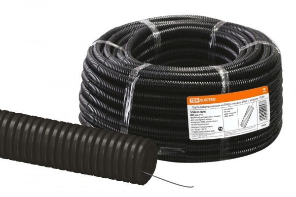 Труба ПНД легкая с зондом 63мм черная TDM (кратно 15)