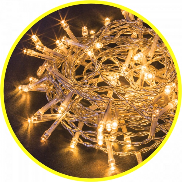 Гирлянда "Нить" ВНУТРЕННЯЯ IP20 4м 8 режимов ТЕПЛЫЙ БЕЛЫЙ СВЕТ ПРОВОД ПРОЗРАЧНЫЙ 230В Navigator 61796