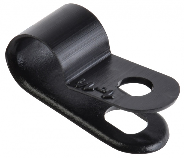 Скоба крепежная для кабеля 6мм нейлоновая черная (50шт) IEK