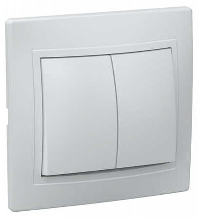 Выключатель двухклавишный GENERICA КВАРТА БЕЛЫЙ скрытая установка 10А ВС10-2-0-КБ EVK20-K01-10-DM