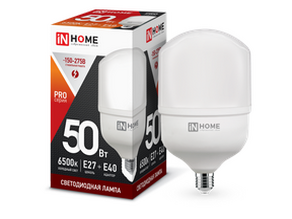 Светодиодная лампа IN HOME 50Вт 230В 6500К E27-Е40