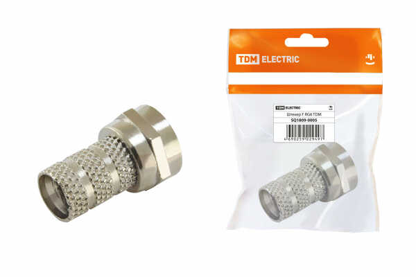 Штекер F RG6, индивидуальная  упаковка  TDM (кратно 1)