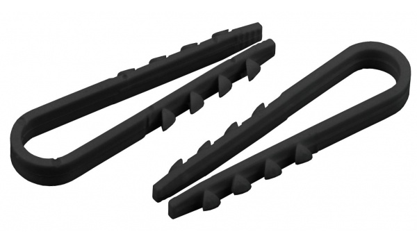 Дюбель-хомут 19-25 круглый черный (уп.10шт) ЭРА