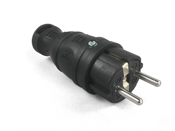 Вилка с заземлением Каучук 16А IP44 Черная AY-KA 5511500