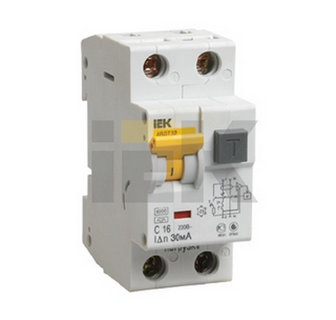Автоматический выключатель дифференциального тока 2П 16А 30мА IEK АВДТ-32 хар-ка С тип А